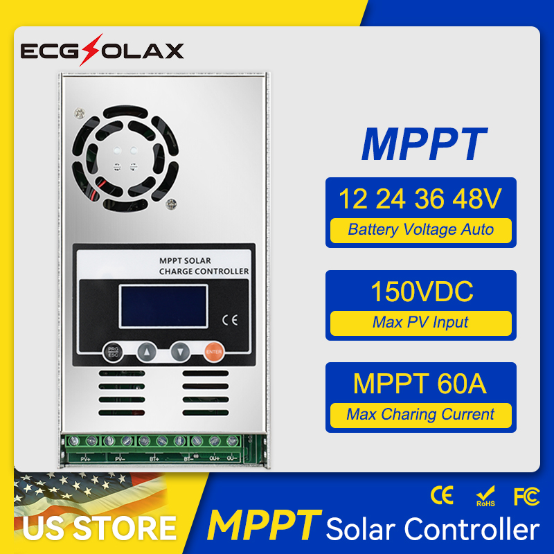 ECGSOLAX 60A MPPTソーラーチャージコントロー - Drone Solar Charger のレビューと価格